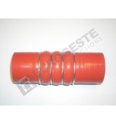 SILICONE BELLOWS HOSE TURBO MAN Ø50x160 RED WITH 4 STEEL RINGS