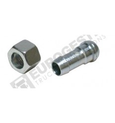 HOSE NIPPLE WITH CONICAL NIPPLE BALLSOCKET AND NUT
