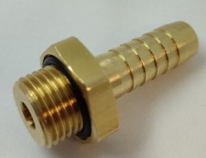 EMBOUT CRANTE  POUR TUYAU 10 x 18 MALE FIXE M 16 x 1.5(LAITON ET JOINT TORIQUE)