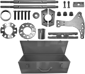 JEU D'OUTILS DE MONTAGE AVEC ASSISTANCE HYDRAULIQUE 17,5t POUR MOYEU AVANT AVEC ROULEMENT